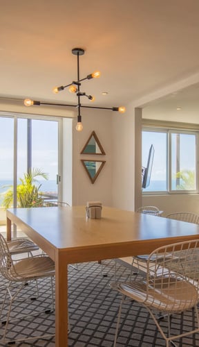 Open-plan living area with ocean view
